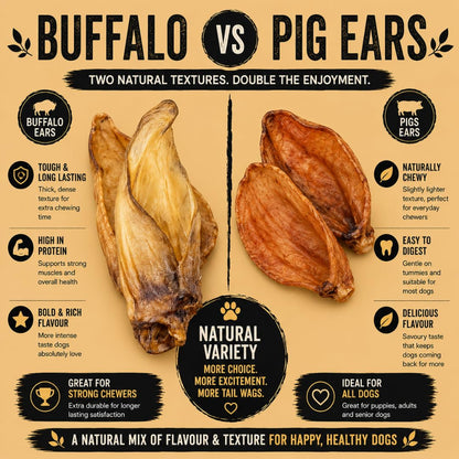 Healthy grain-free pig ear treats for dogs with no additives or fillers