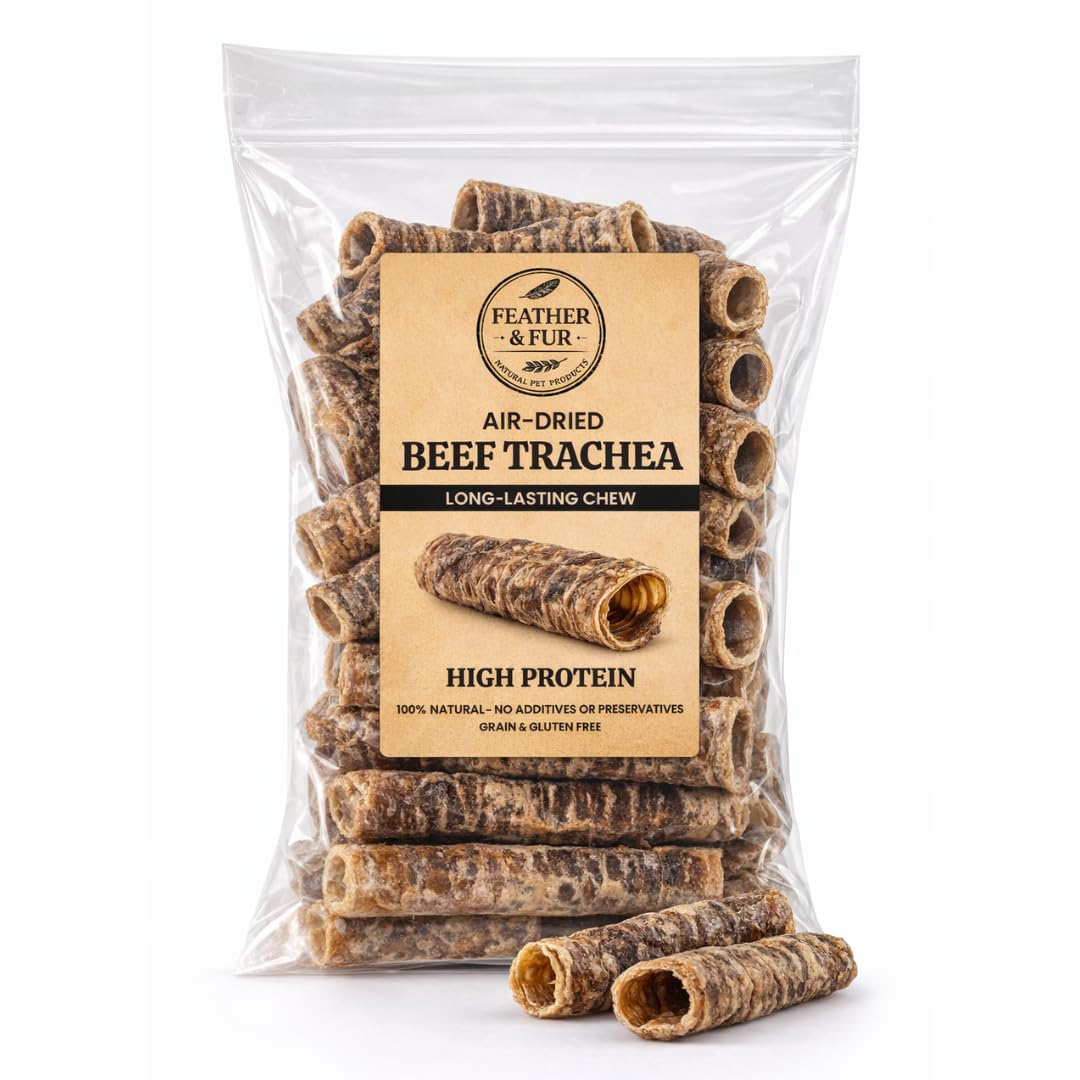 Feather and Fur 100% natural air-dried beef trachea dog chews