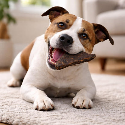 Close up of high protein beef liver training treats for dogs