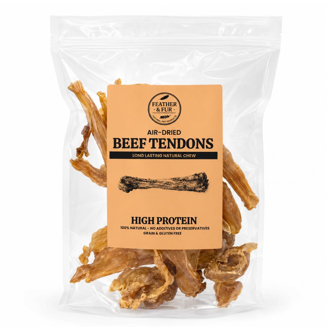 Feather and Fur 100% natural beef tendons dog chews