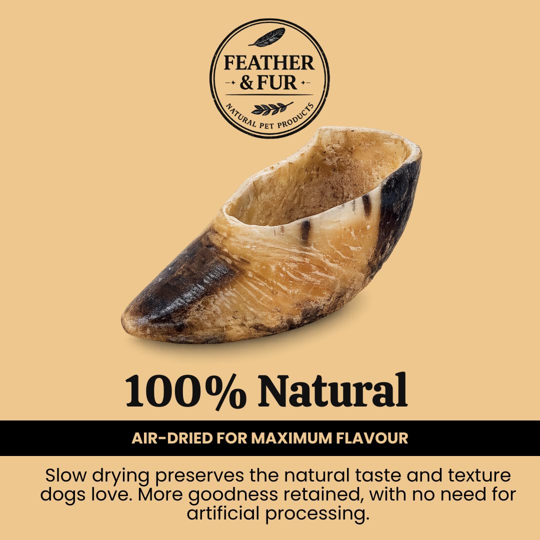 Grain-free and tough hollow cow hooves for stuffing and treating dogs