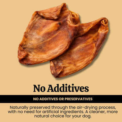 Grain-free and high protein large pig ear treats for dogs with sensitive stomachs