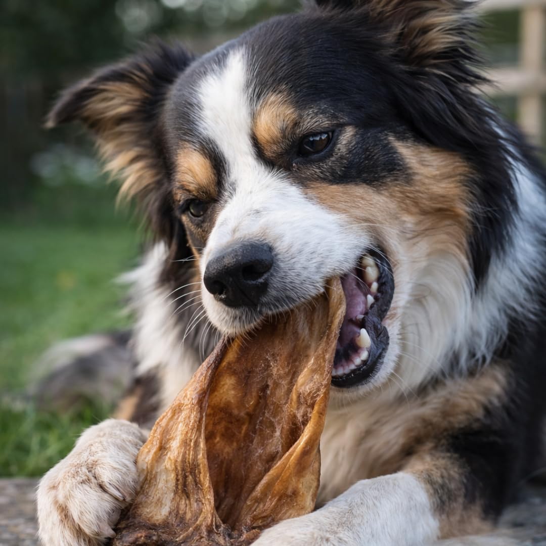 Air-dried extra large buffalo ear treats for medium to large dogs